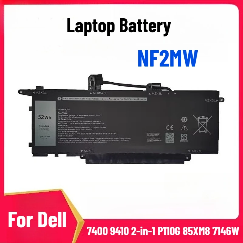 For Dell Latitude 7400 9410 2-in-1 P110G 85XM8 7146W Laptop Battery NF2MW