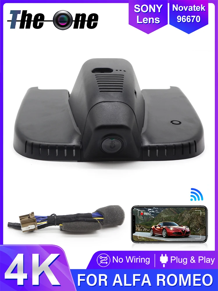 Auto DVR voor Alfa Romeo Giulia/Stelvio Quadrifoglio QV Veloce Sprint, 4K Dash Cam Auto Camera Dashcam - afbeelding 2
