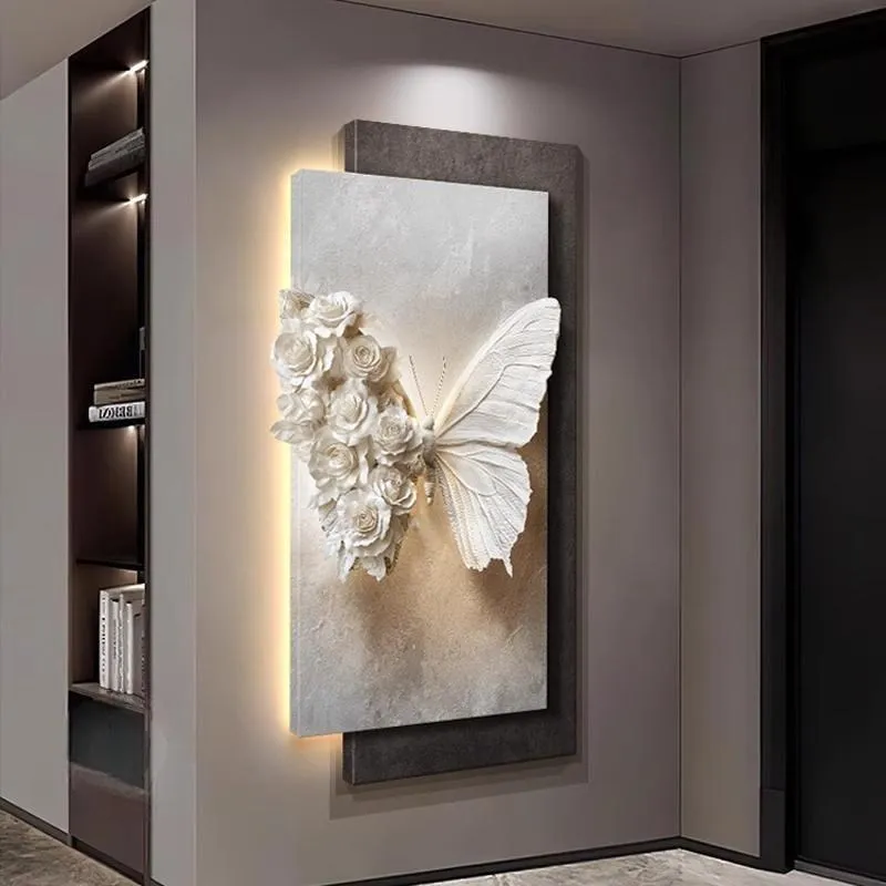 

Бабочка 3D Художественная подвесная картина Светодиодная настенная лампа - Декор настенного светильника для гостиной и коридора с элегантным стереоскопическим светом