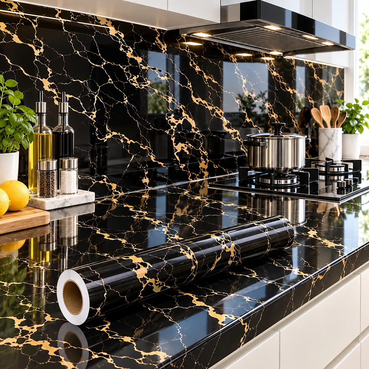 40cm Oil Proof Stickers Wallpapers Room Decoration High Temperature Resistance for Kitchen Self-adhesive Waterproof Home Posters