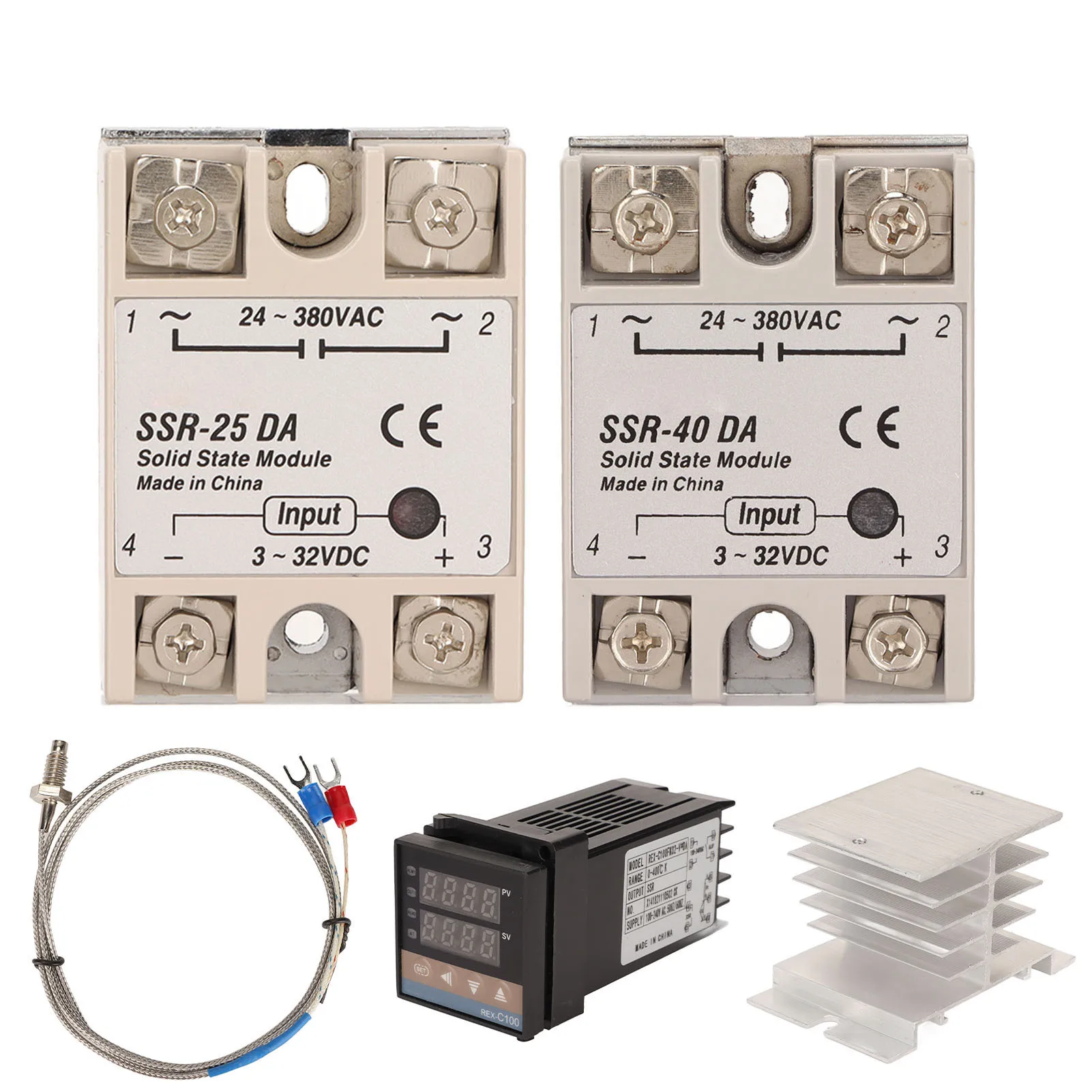 PID Temperature Controller High Accuracy Small Overshoot Digital PID Temperature Controller Set AC 100-240V for Chicken House