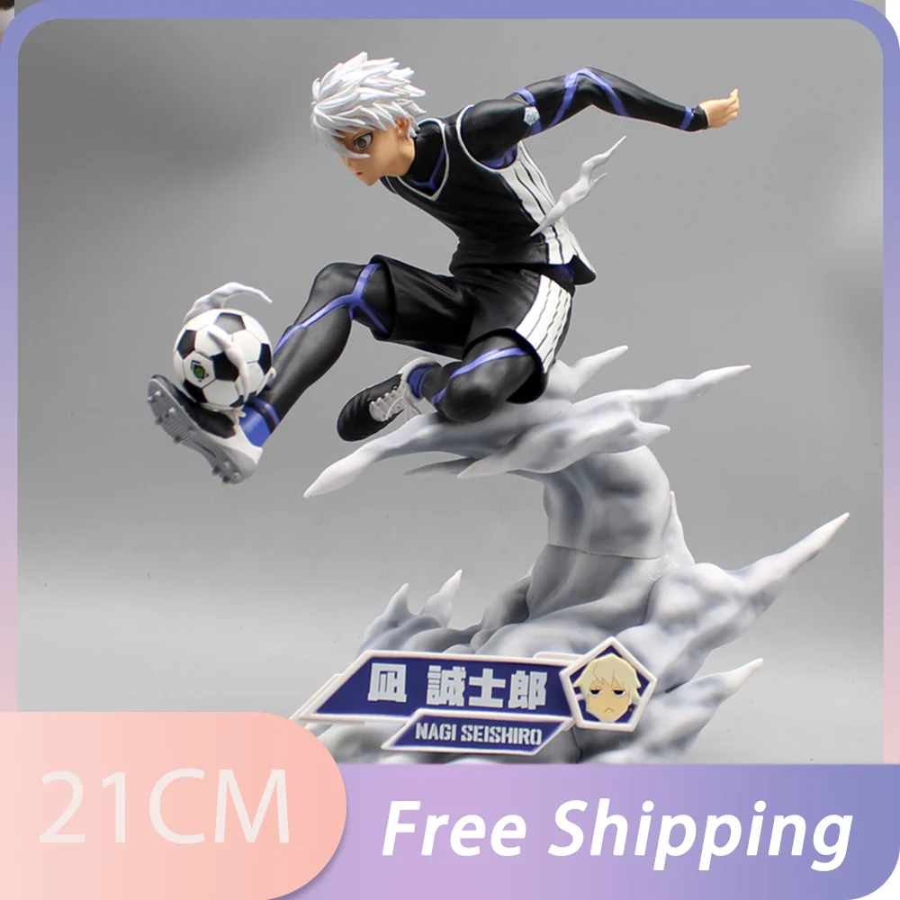 Blue Lock Figures Nagi Seishiro Anime Figure Football Action Figurine Pvc Model Desk Collection Room Statue Doll Birthday Gifts