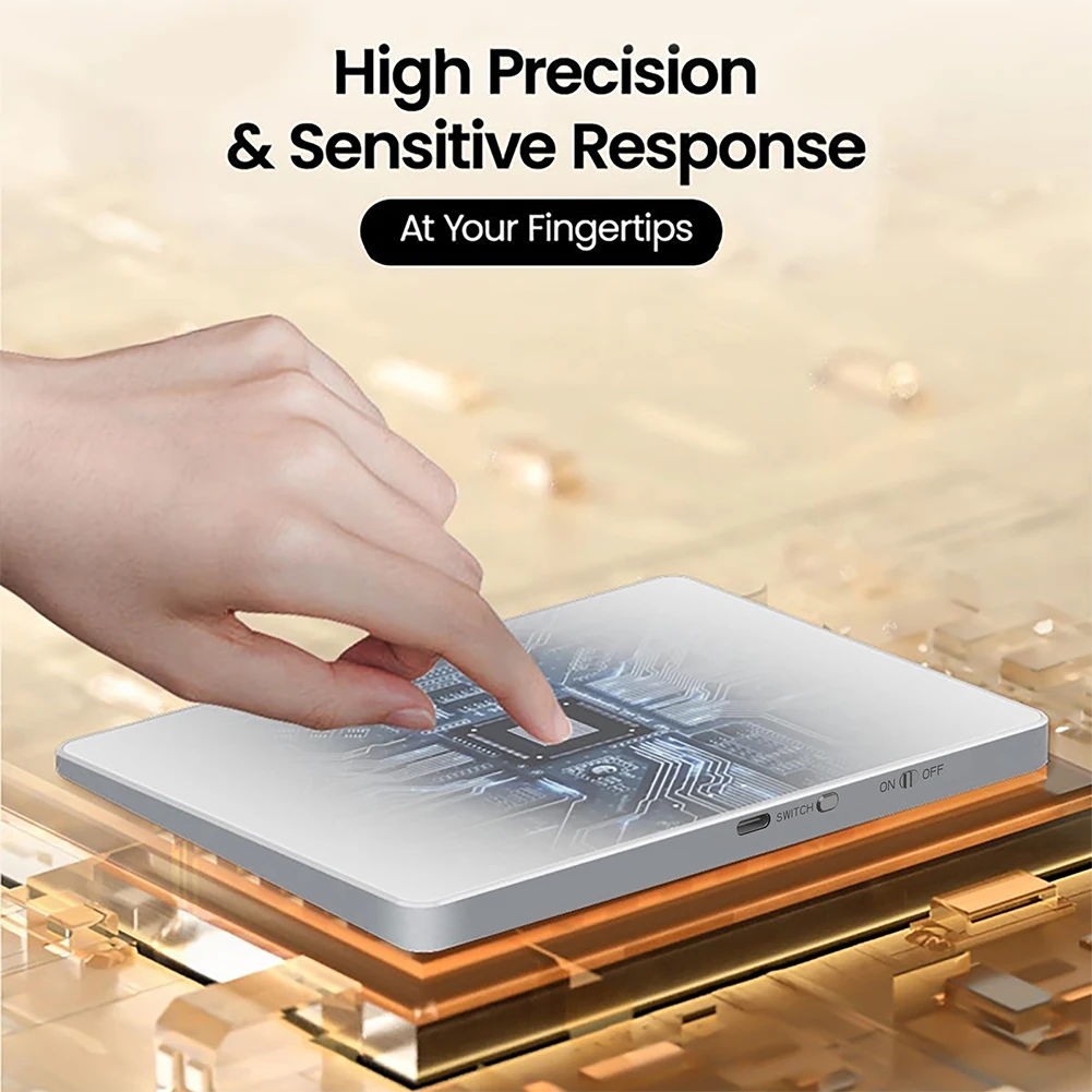 

Bluetooth-Compatible Touchpad Multi-Gesture USB Touchpad Mouse Type-C Rechargeable Ergonomic Trackpad Mouse for Laptop iPad