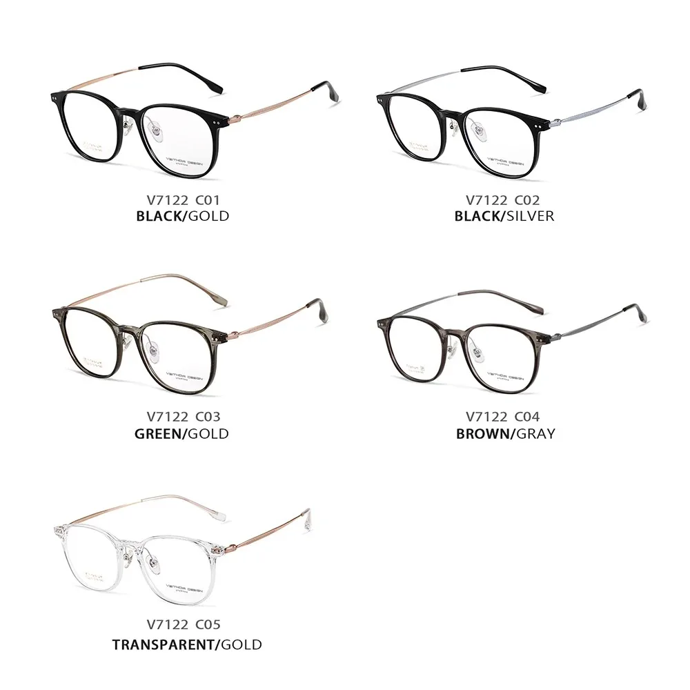 VEITHDIA إطار النظارات البصرية الكلاسيكية إطار سبائك التيتانيوم مكافحة الأشعة الزرقاء نظارات الطاقة البصرية نظارات القراءة الكمبيوتر EF71220 #6