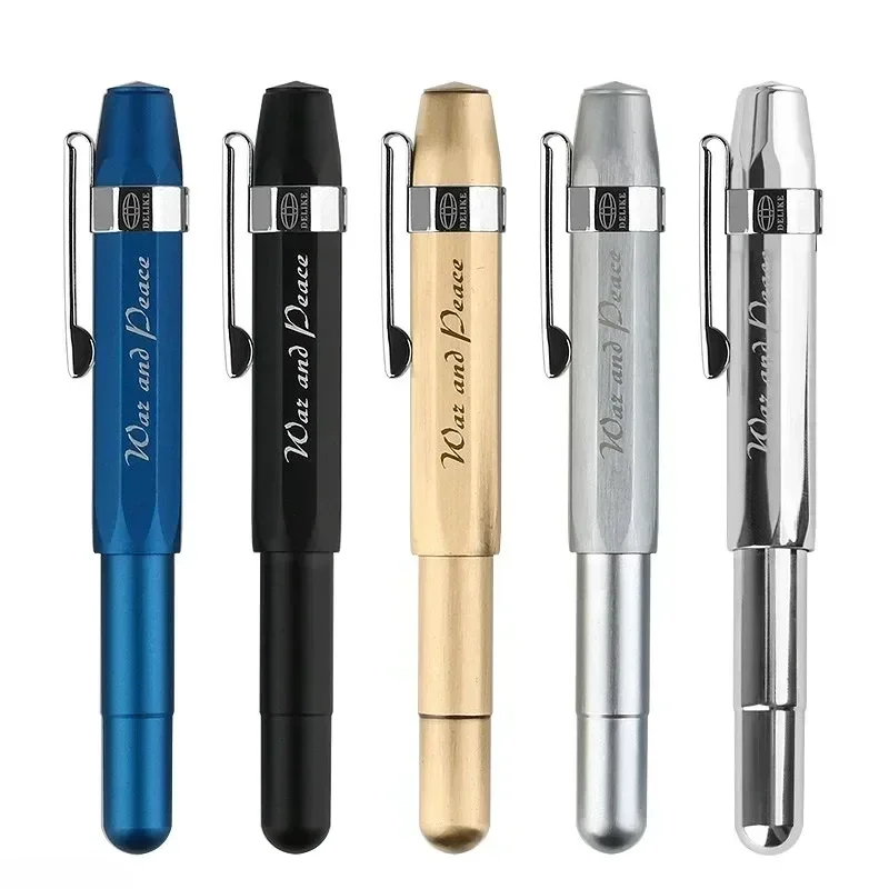 Majohn Alpha All Copper Mini Fountain Pen Aluminum Alloy EF/F/Bent 0.38/0.5mm Nib Travel Short Pen Pocket Pen School Gift