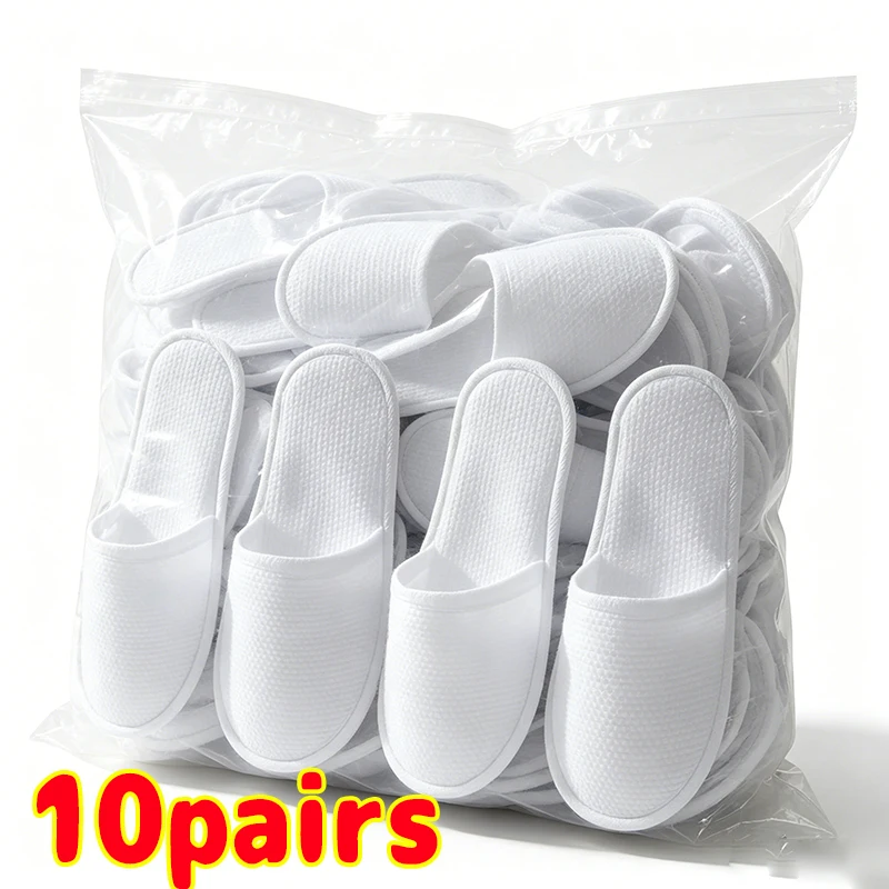 Witte wegwerp pantoffels antislip huisslippers individueel verpakt unisex geborstelde slippers voor hotel reizen huishoudens schoenen