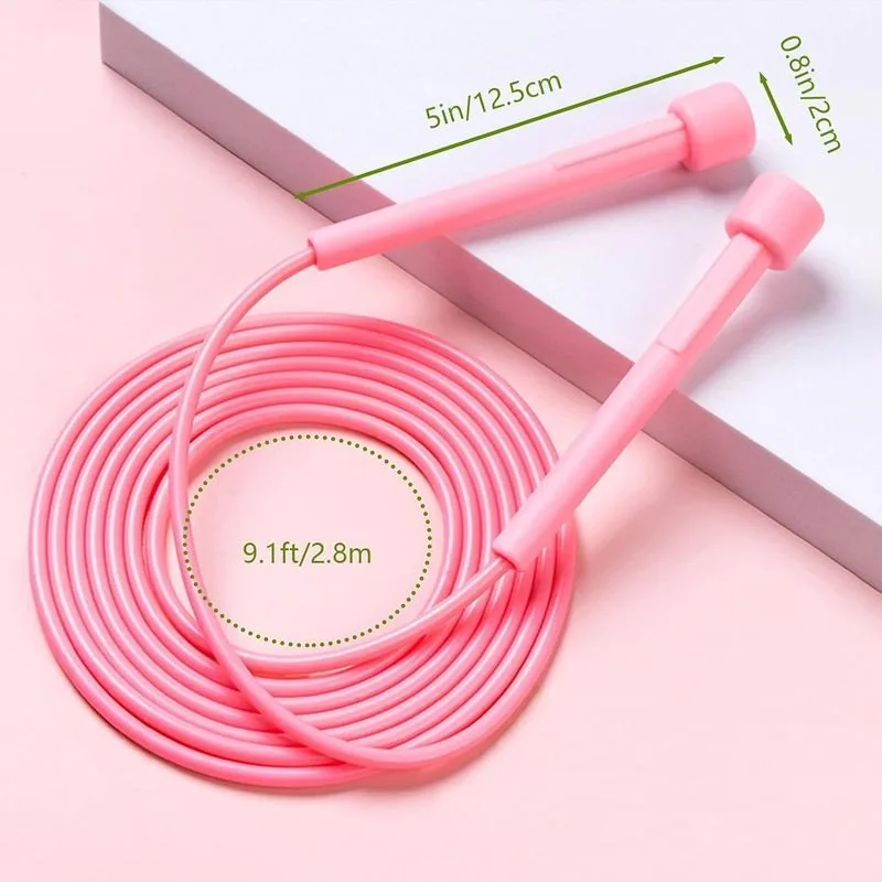 Pack PVC Speed Non‑Slip Jump Ropes, Adjustable Professional Fitness Skipping Ropes for Kids Students PE Exam, Indoor Outdoor Workout