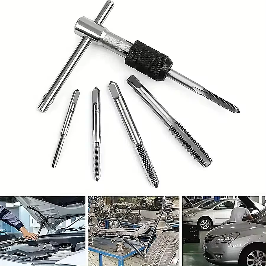 T-type 3mm to 6mm hand tap wrench thread tapping tool set hand wrench thread tapping M6 to M8 tool set image 6