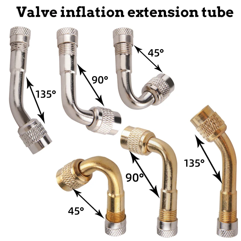 

45/90/135 Degree Angle Brass Bike Air Tyre Valve Extender Bike Motorcycle Valve Adaptor Tyre Inflatable Tube Extension Adapter