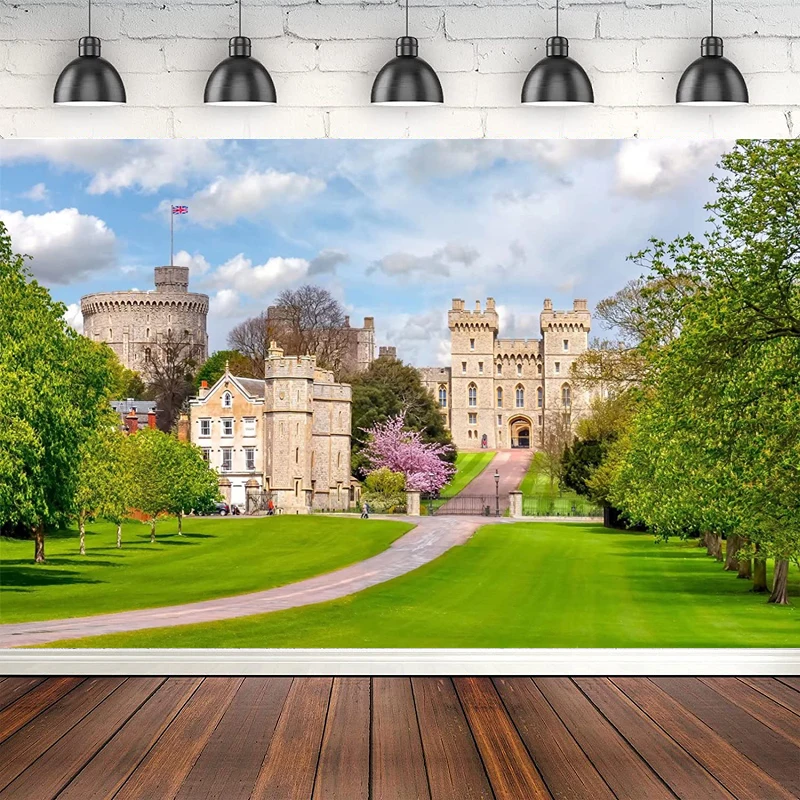 

Photography Backdrop Outdoor Spring Scenery United Kingdom Palace Landscape Europe Architecture Castle Background Kids Photo
