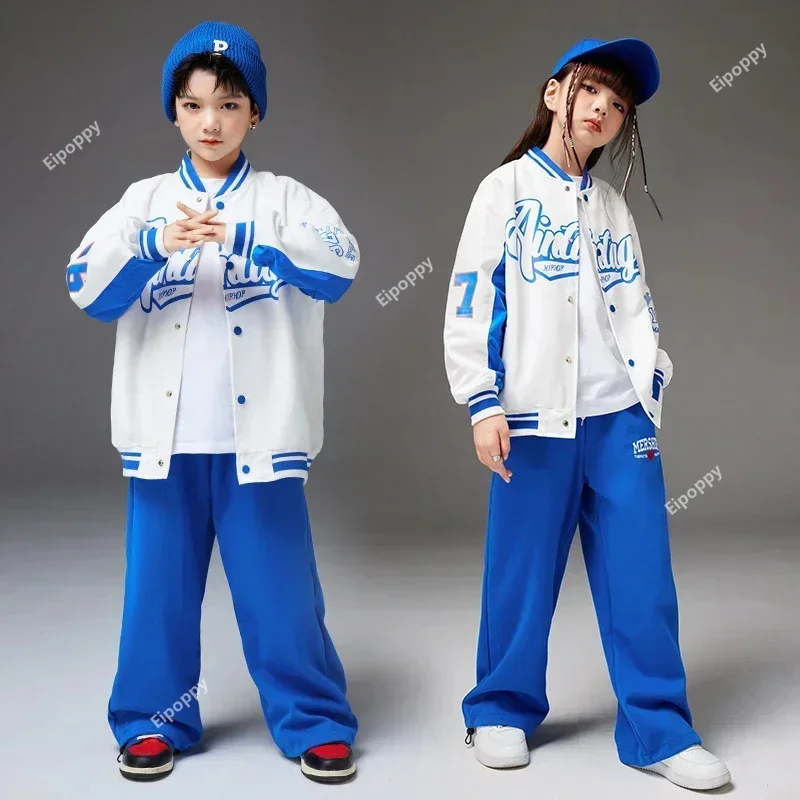 

Kids Streetwear Boys Hip Hop Baseball Jacket Street Dance Cargo Pants Girls Bomber Coat Joggers Clothes Sets Child Jazz Costumes