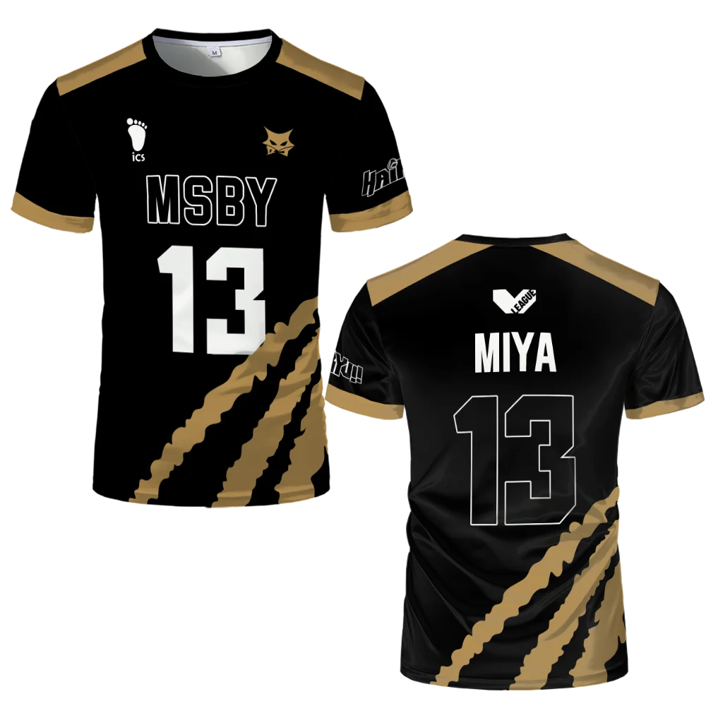 New Haikyuu MSBY Anime Jersey T-shirt Hinata Shoyo Black Jackal Volleyball Jerseys Tee Street Sports Oversized Women Men Tops