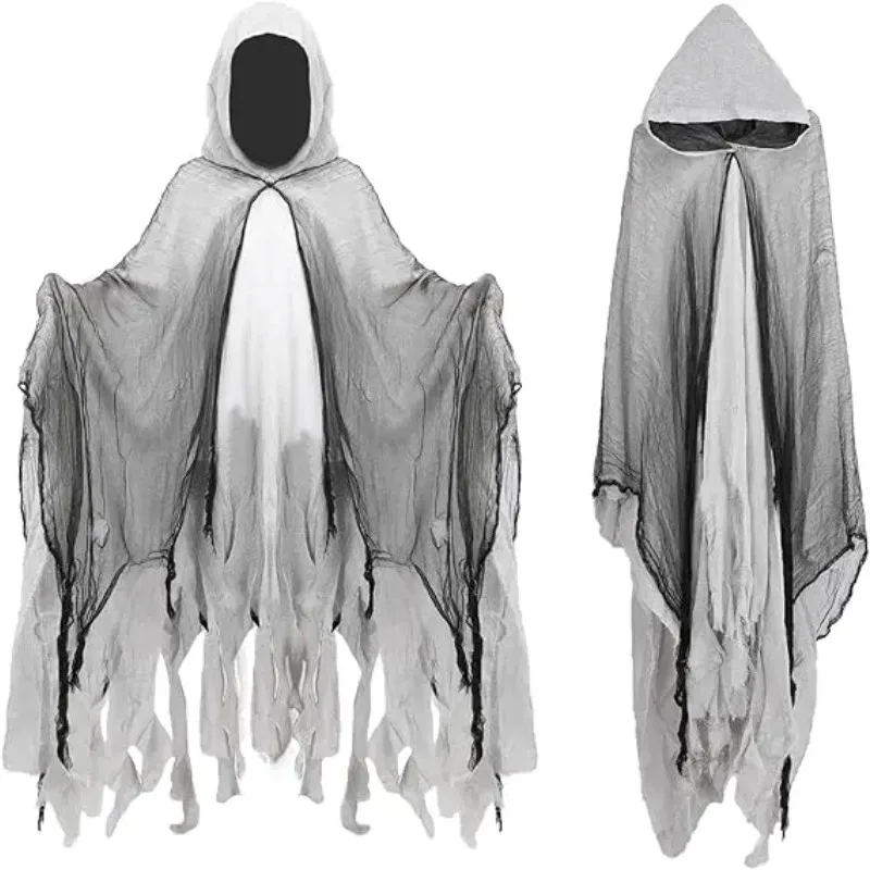 Grim Reaper Costume Cloak with Hood Dune Costume Medieval Renaissance Cloak Halloween Witch Wizard Vampire Cape Party Cosplay