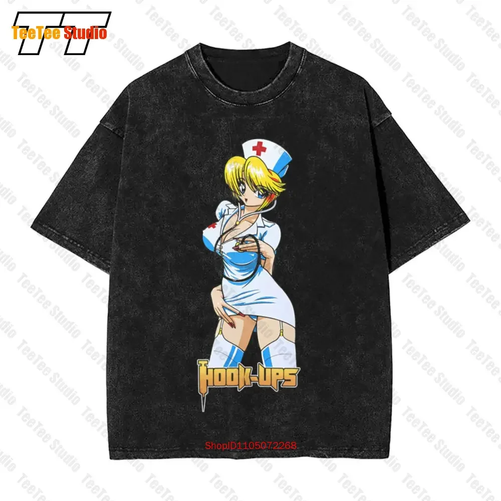 Hook Ups Skateboards Nurse Nikki Vintage Oversized T-Shirt Black Size Medium Jeremy Klein KFJQ