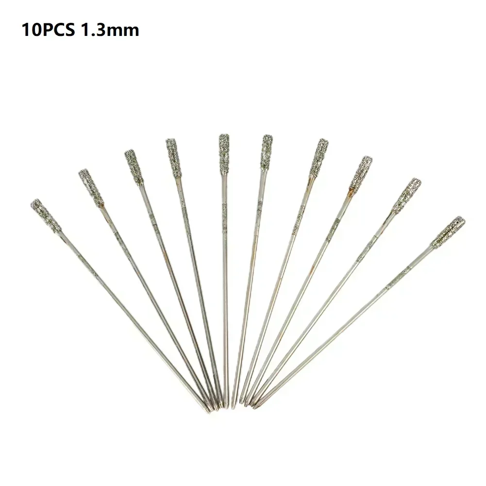 10/12pcs Diamond Drill Bits Fits Tile Stone Glass Jewellery Drilling Bit Hole Saw Eletric Machine Nail Bit Brush Burr Tools