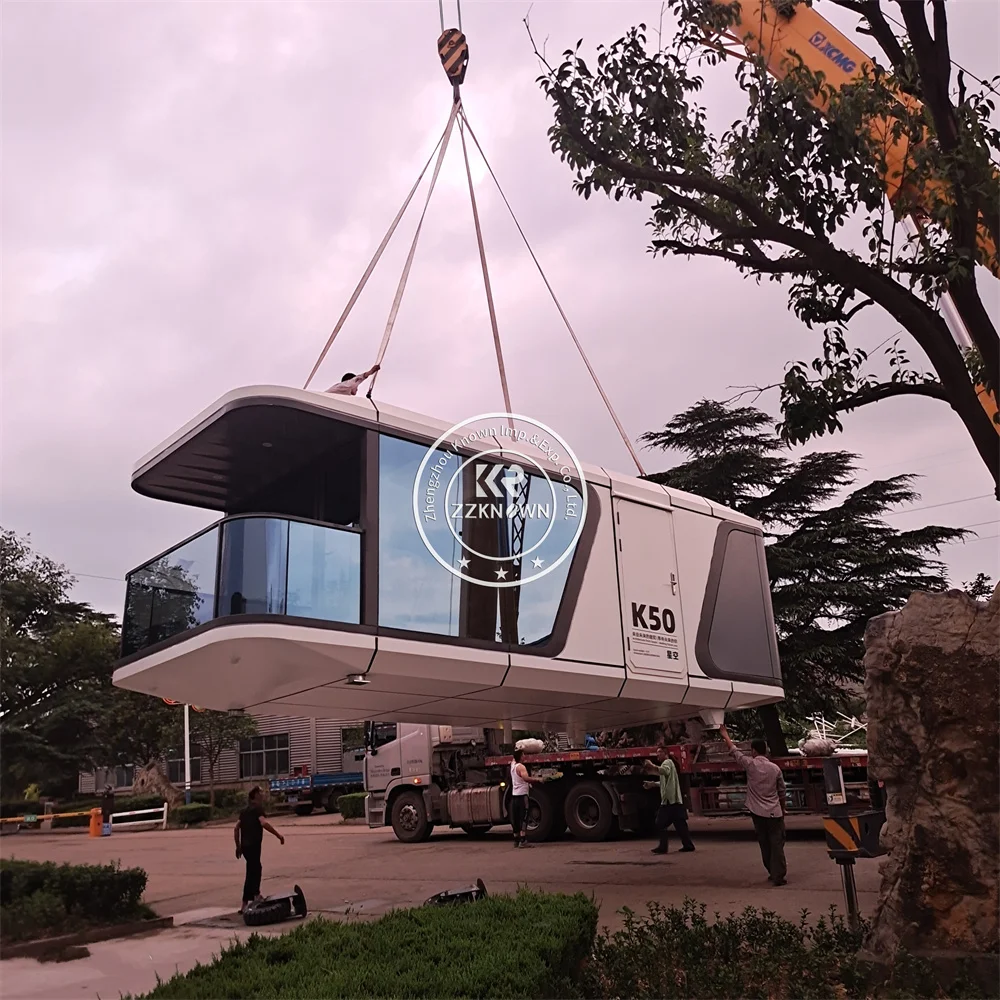 Prefab Container Outdoor Capsule House With Kitchen Commercial Home Space Airship Pod Capsule Room Portable Capsule Cabin