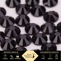 Crystal Castle 4A Flatback Rhinestone Black Jet Non Hot Fix Crystal None Glue No Hotfix Strass Rhinestones For Nail Art