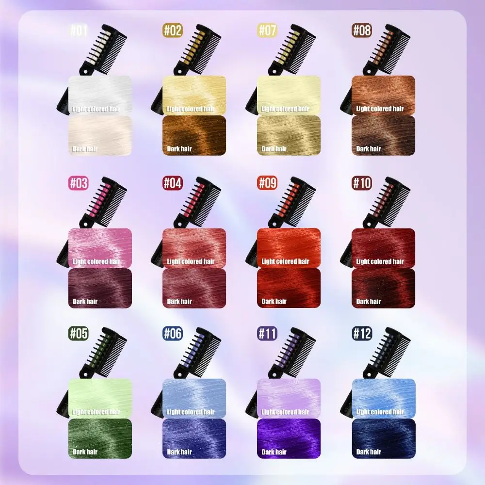 6 шт., красочная расческа с кремом для волос, моющаяся одноразовая краска для волос, нетоксичная ручка для краски для волос, инструмент для красоты
