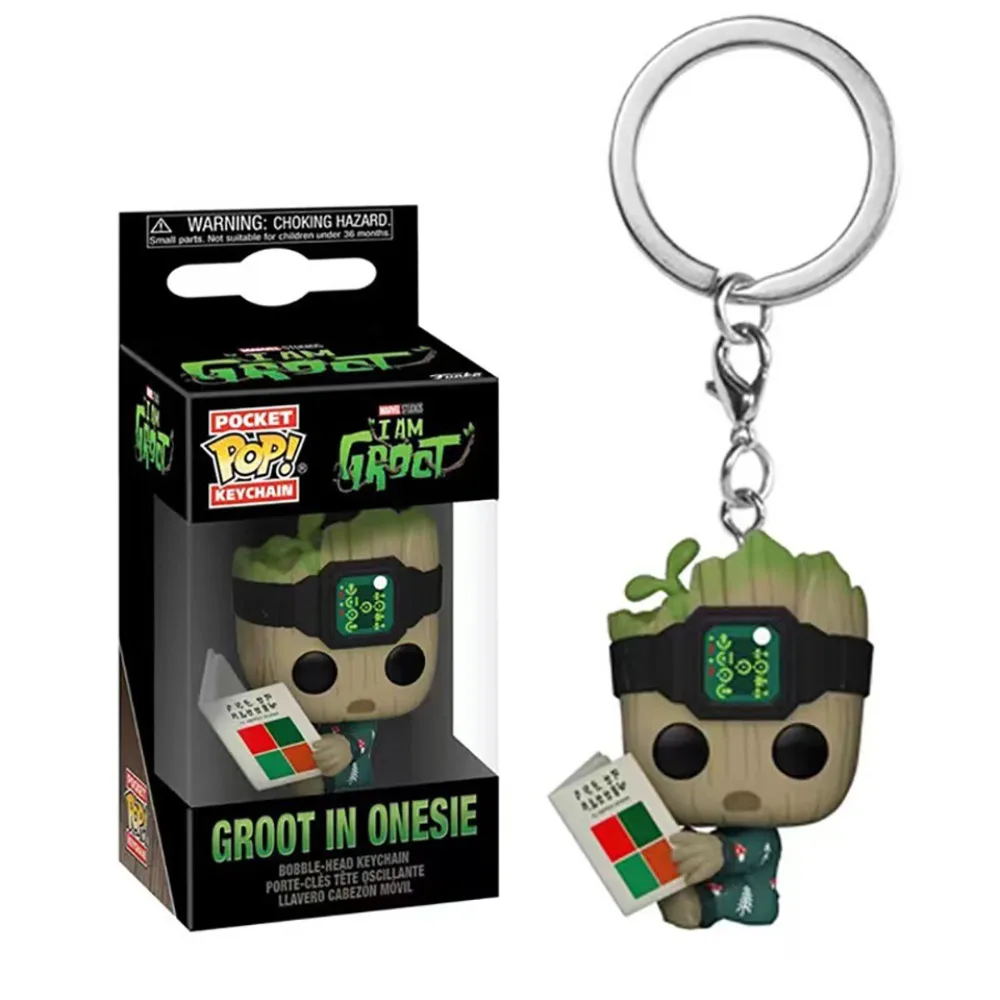 Funko POP Pocket Keychain Guardians of The Galaxy Rocket Raccoon Groot Star-Lord Keychain Peripheral Pendant Kid Christmas Gift