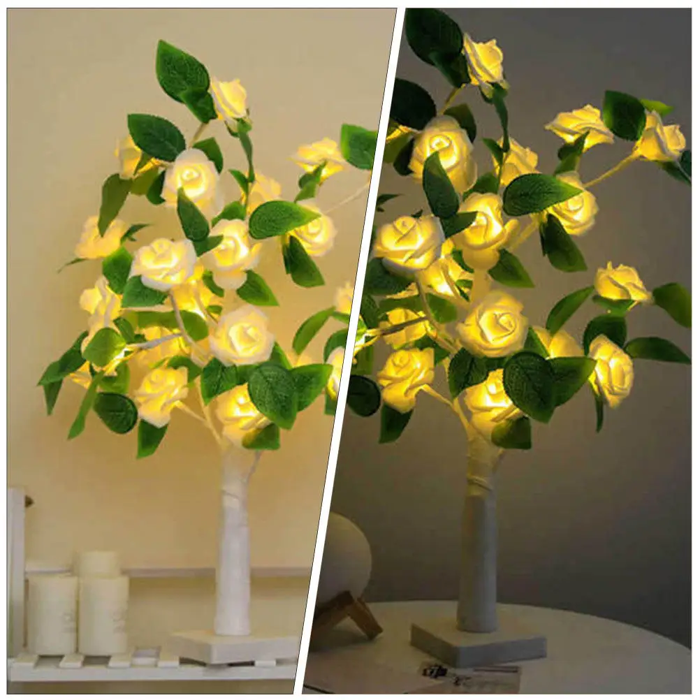 

LED Rose Tree Night Lamp Creative Desktop Light Romantic Decorative Indoor Atmosphere Lamp Desktop Light Decor