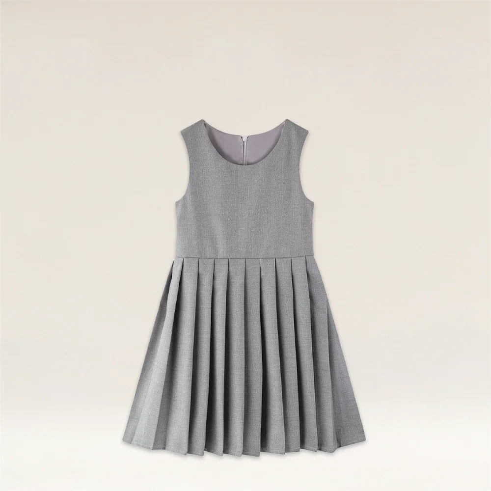 Girls Casual Preppy Dress Kids JK Style Pleated Sleeveless Vest Skirt Children School Uniform Retro Party Outfit