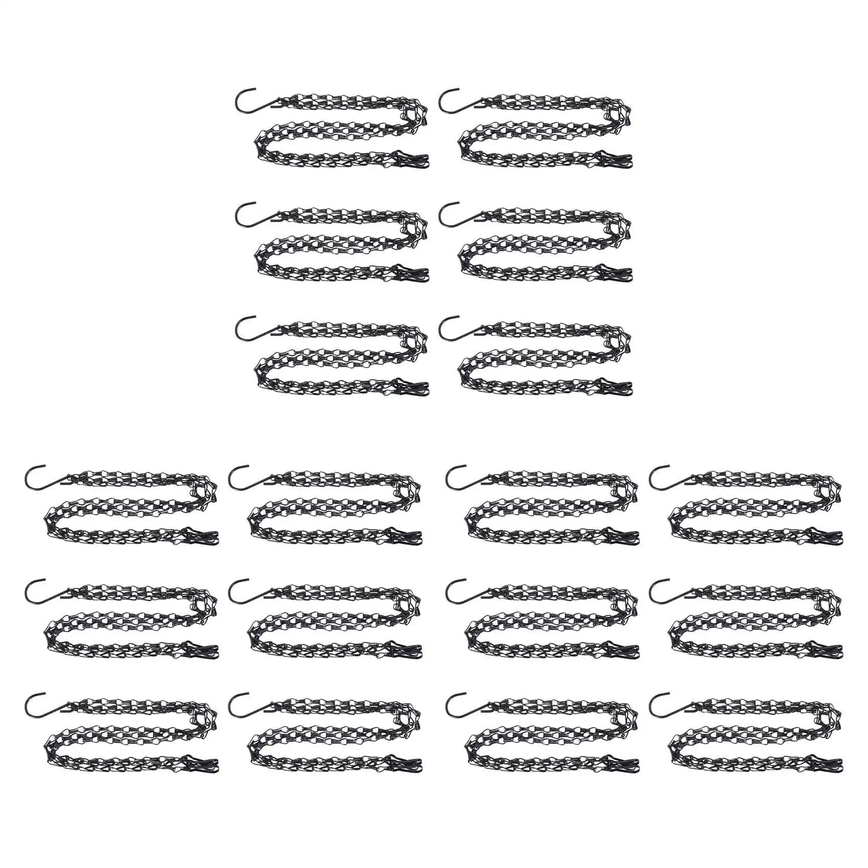

B03C-18 Pack Hanging Chain, HEAVY DUTY 50Cm Hanging Flower Basket Replacement Chain -3 Point Garden Plant Hanger