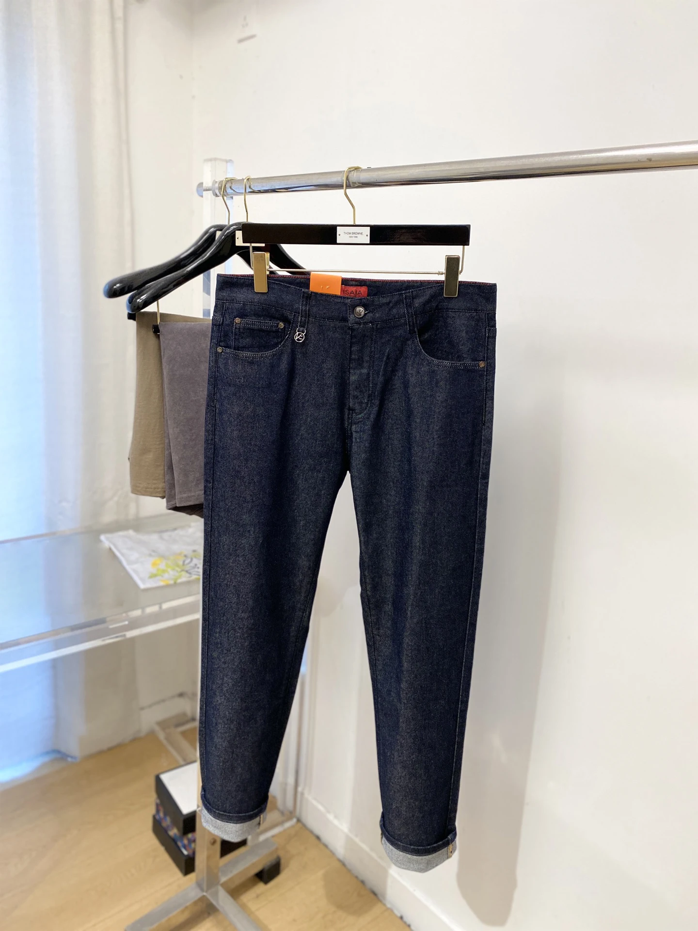 Fall 2026 Men's Denim Jeans Luxury Washed Old Money Style mid Waist Fit Casual Cotton Fabric Teen And Youth Suitable