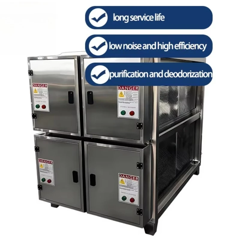 Stainless steel industrial oil mist collector and smoke purifier electrostatic air filter electric kitchen range hood