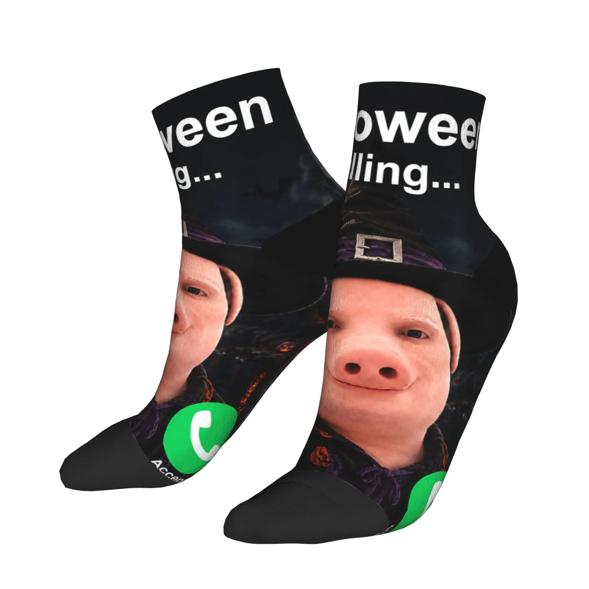 Men's Casual Socks John Pork Halloween Brainrot Meme Anti Skid Comfortable Sock Autumn  Funny Graphic Climbing Socks