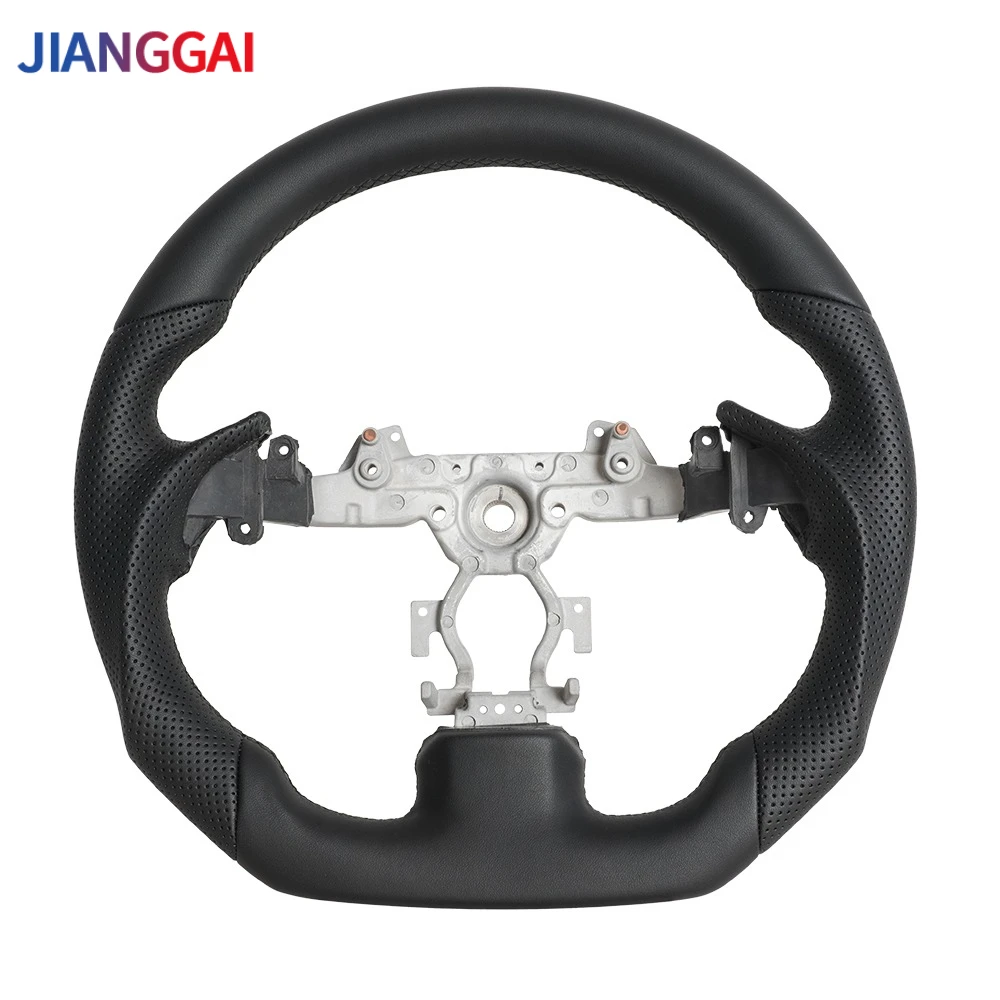 Full Leather Steering Wheel Fit For Infiniti G37 G25 G35 QX50 Q60 2009-2013 With Black Stitching D-Shaped Flat-Bottom Car Accessories