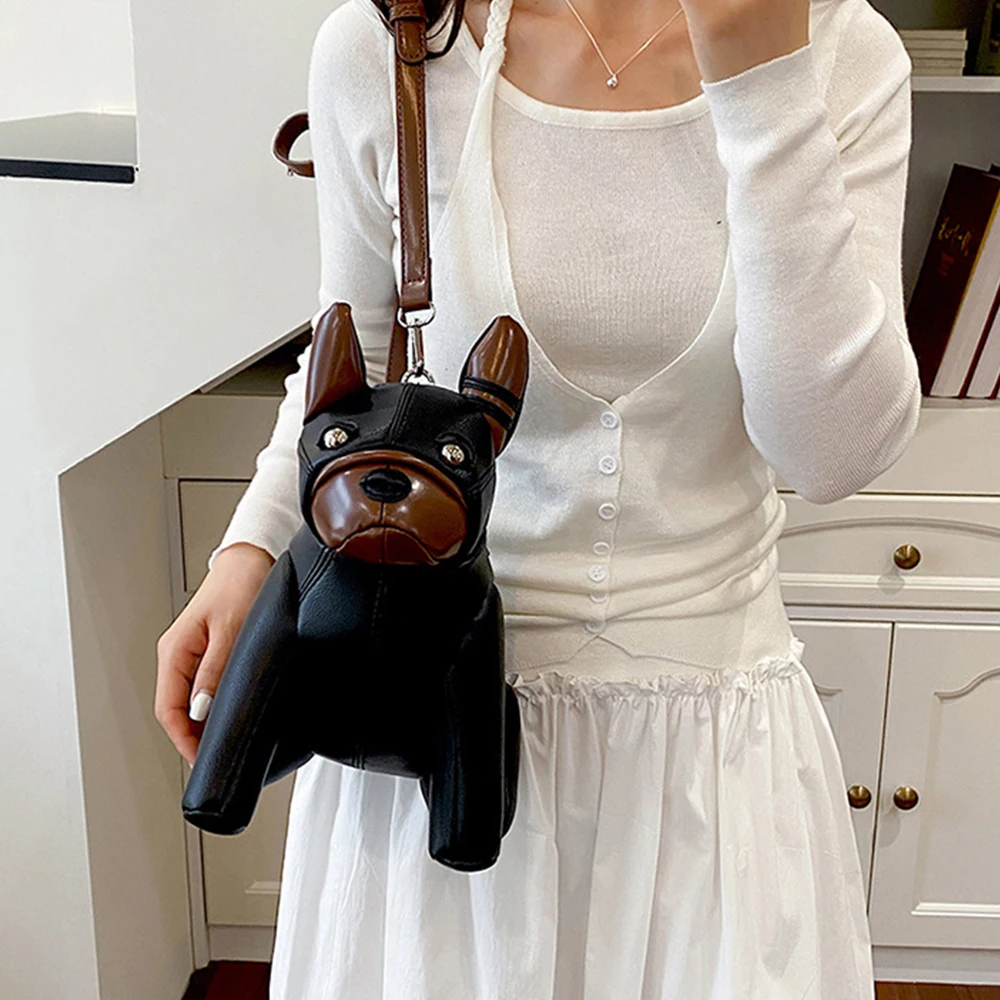 Cute Dog Shaped Handbags Harajuku Puppy Shoulder Bag Funny Bulldog Crossbody Bags for Women Doll Design Women's Bags NEW Purses