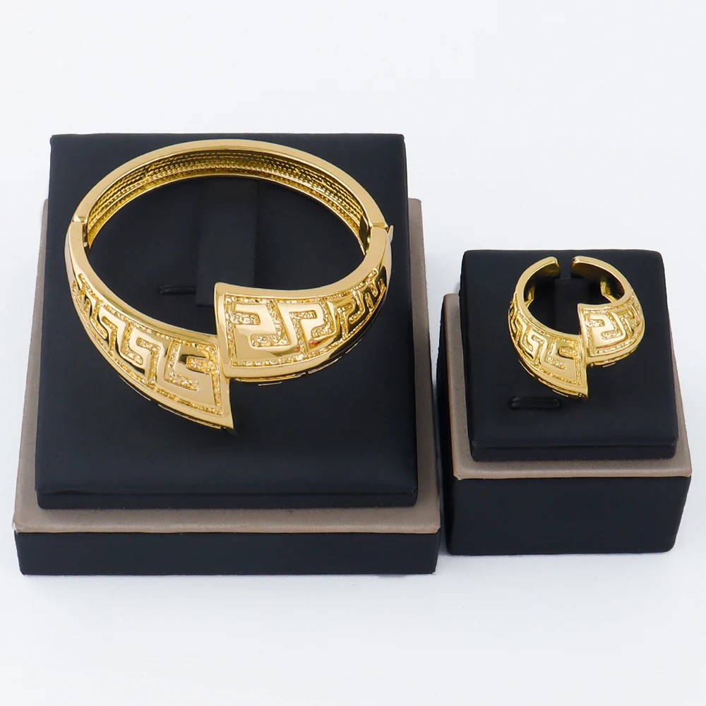 

Роскошные браслеты, кольцо для женщин, африканские украшения, комплекты ювелирных изделий цвета розового золота, бразильские свадебные браслеты, подарки на годовщину