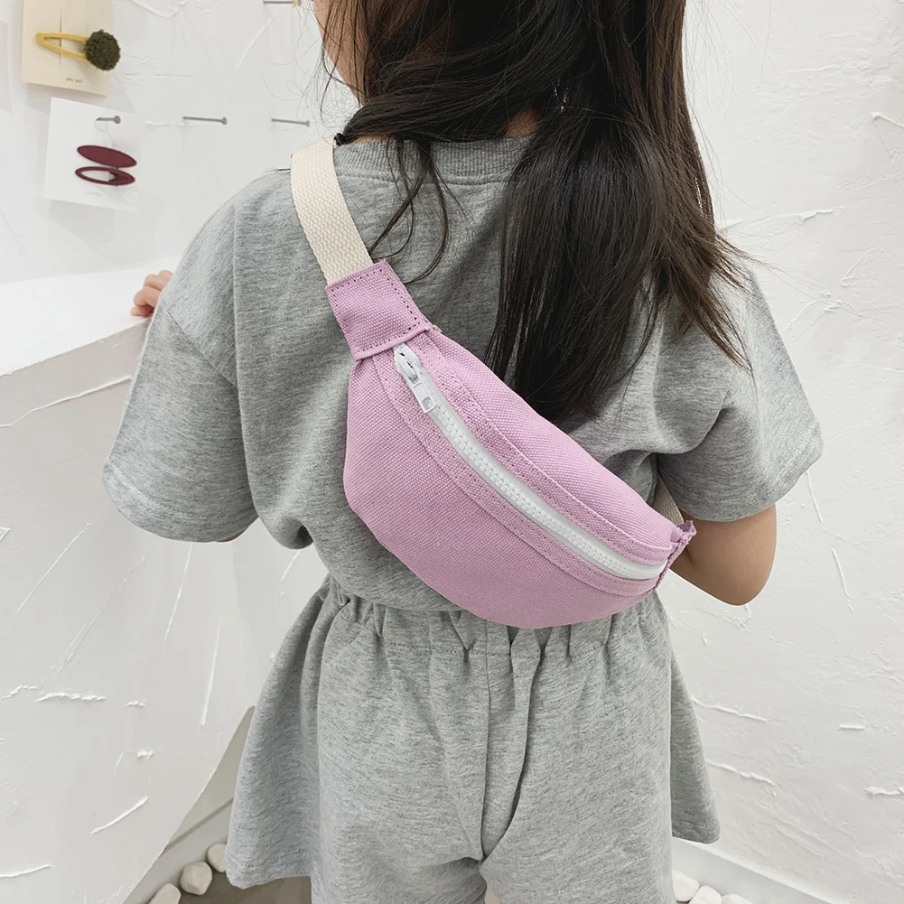 Riñonera para niños, bolso de lona informal para el pecho para mujeres y niñas, bolso con cinturón para compras al aire libre, decoración de viaje