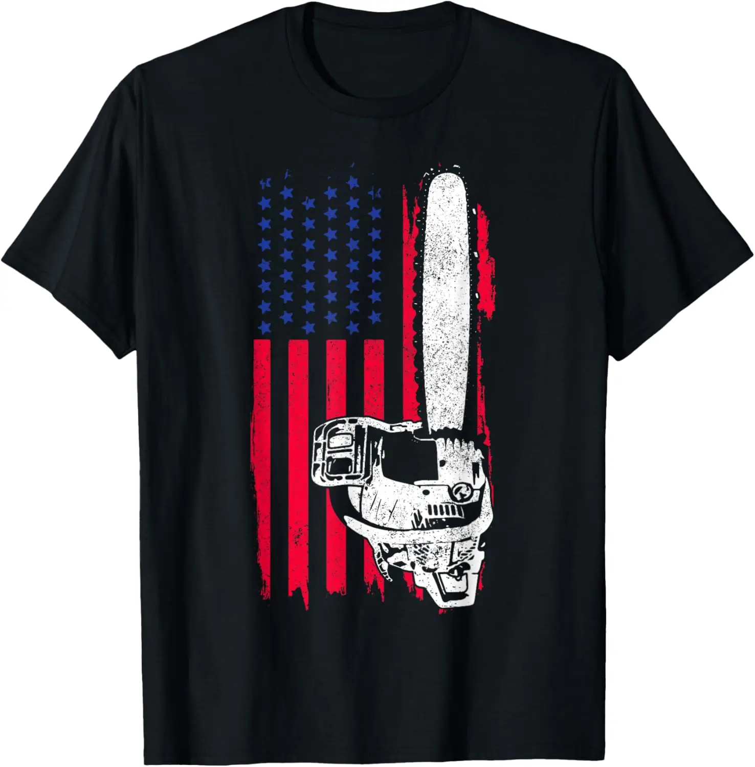 

Lumberjack Logger Arborist Tree Cutter Chainsaw Patriotic T-Shirt