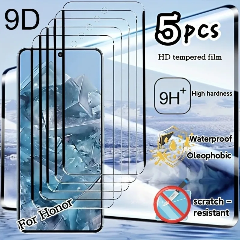 5 Stück 9H Härte Displayschutzfolien für Honor Magic 7 Pro Touch ist glatt, kratzfest, für Honor Magic 7 Lite gehärtetes Glas