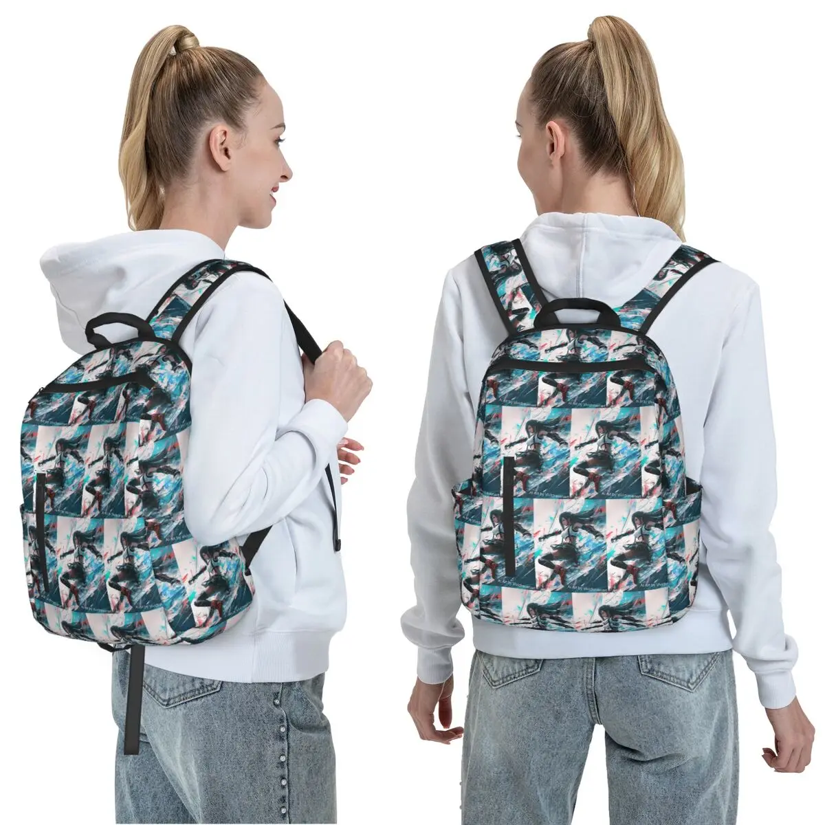 Tifa Lockhart-Final Fantasy 7 Ff7Remake Ffvii Final Backpack Daypack Large Capacity Kids BookBag School Bag Shoulder Bags