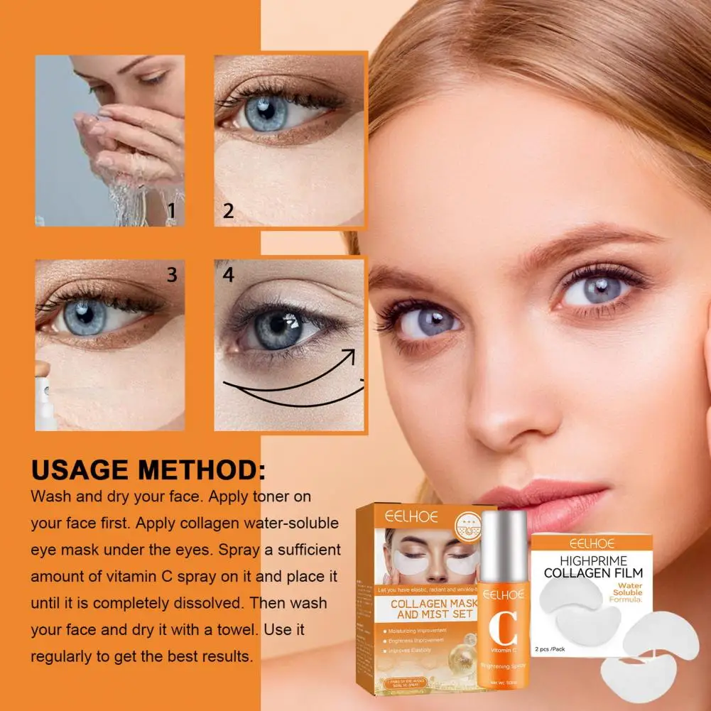 1 Set Helpful Eye Care Spray Easy to Absorb Eye Care Ingredient Safety Collagen Eye Masque Spray