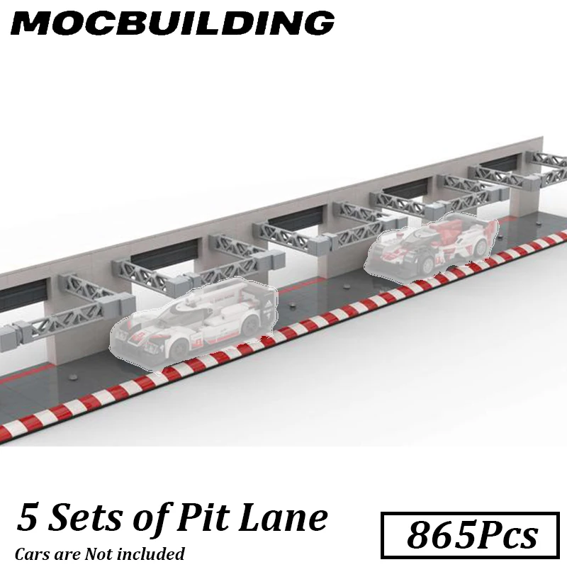 

1:30 Scale Car Racing Pit Lane for Speed Champion City Car MOC Display Stand Building Blocks Brick for Racing Car Gift Christmas