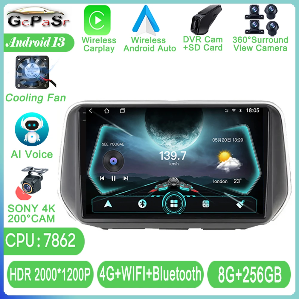 

Car Radio For Hyundai santa fe 2019 - 2020 Android Auto Multimedia Video Player Carplay Wireless Stereo Head Unit QLED Screen TB