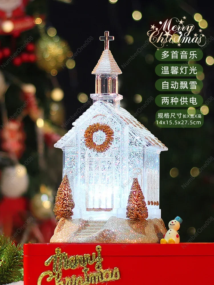 Crystal Ball Music Box for Christmas - Snowy Decor, Tree Ornament & Perfect Birthday Present for Young Girls