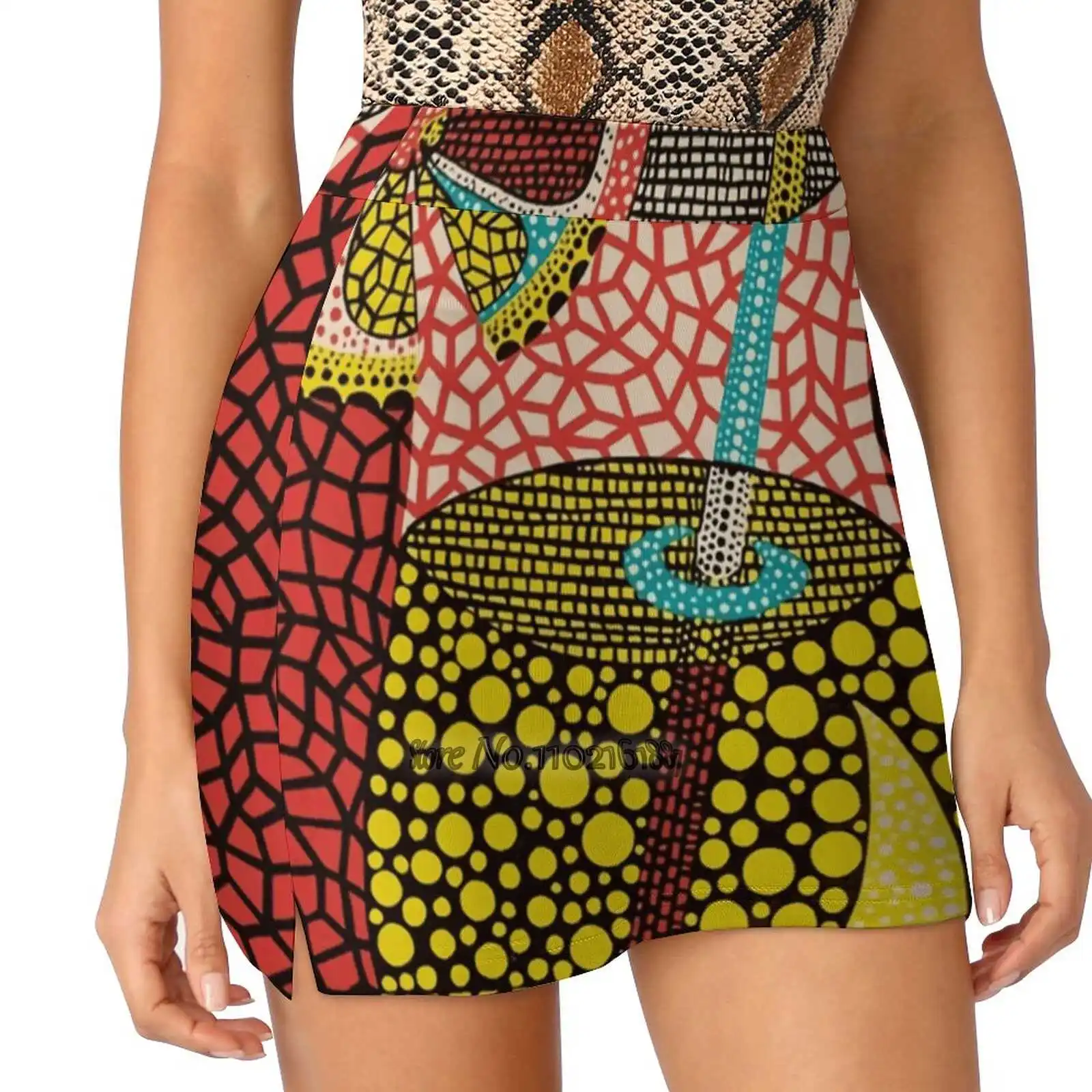 

Yayoi Kusama - Juice Lemons Red S-4Xl Tennis Skirts Golf Fitness Athletic Shorts Skirt With Phone Pocket Contemporary Fruit Pop