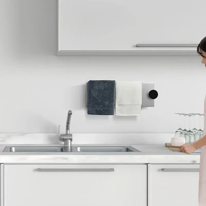 Electric Non-punching Towel Rack Household Bathroom Storage Intelligent Disinfecting Heated Towel Drying Stand