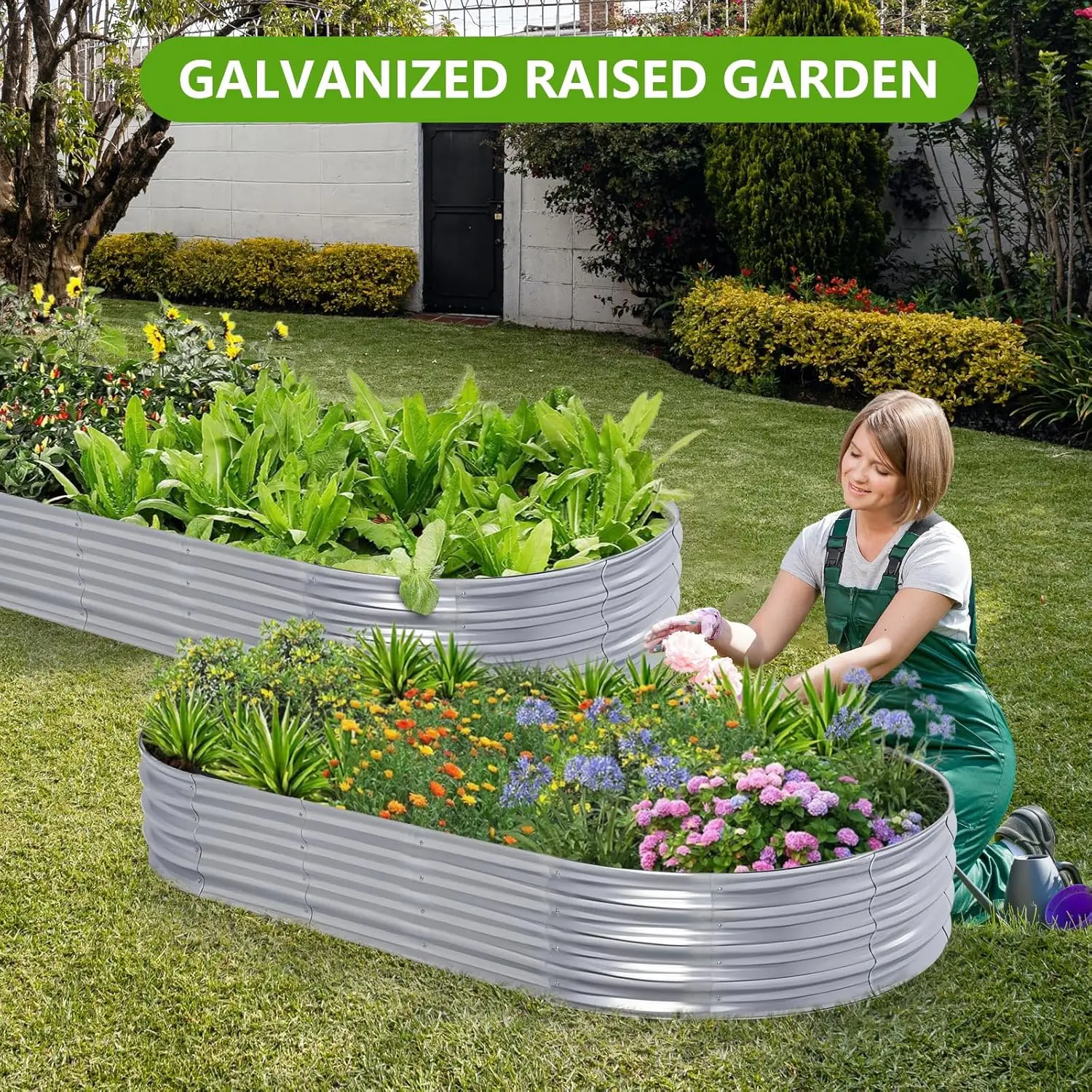 Smart Garden Storage - 2 Canteiros Elevados Galvanizados 4x2x1 pés
