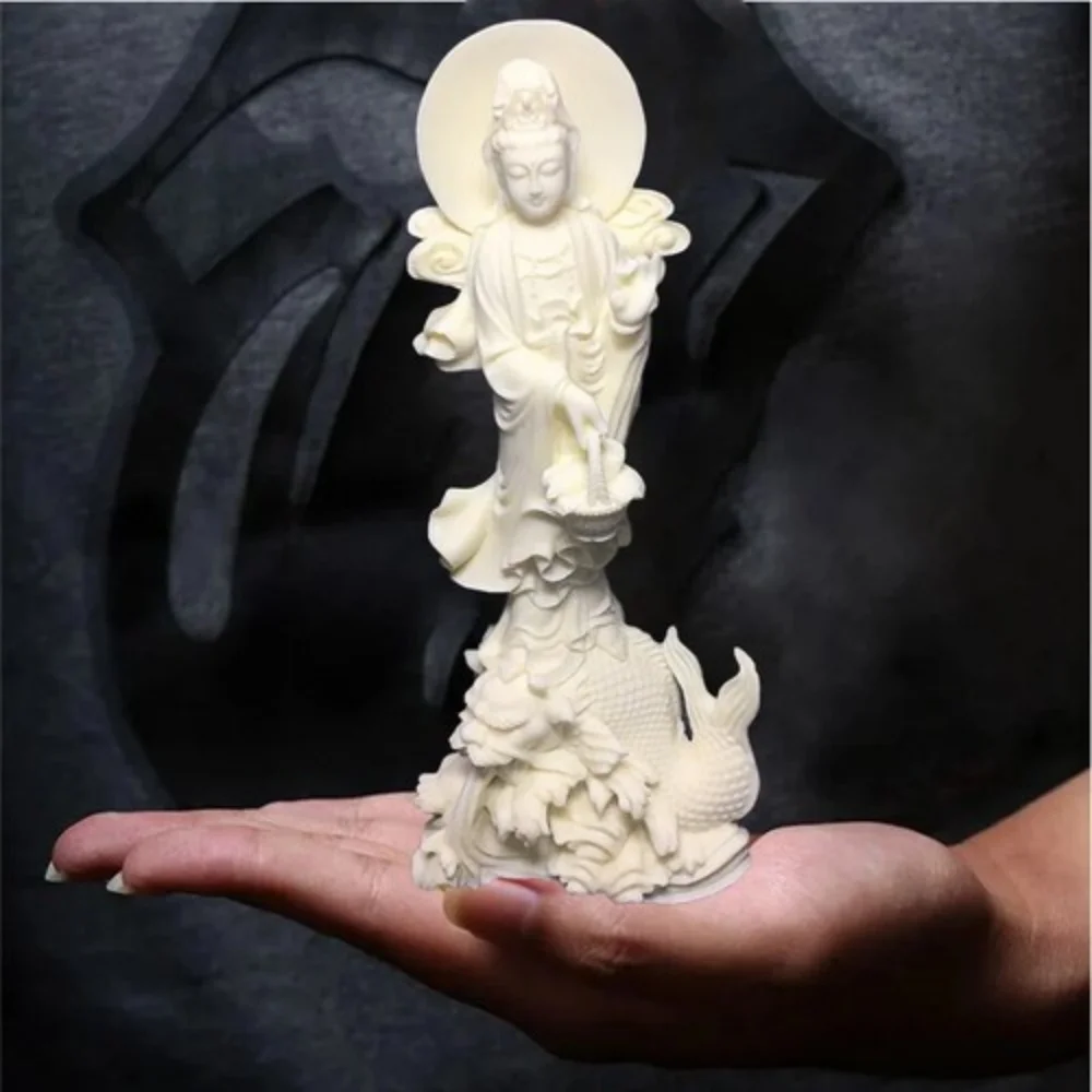 Chinese Antique Resin Guanyin Bodhisattva Characters Statue Chinese Buddha Statues Feng Shui Craft Home Desk Table Statue Decor