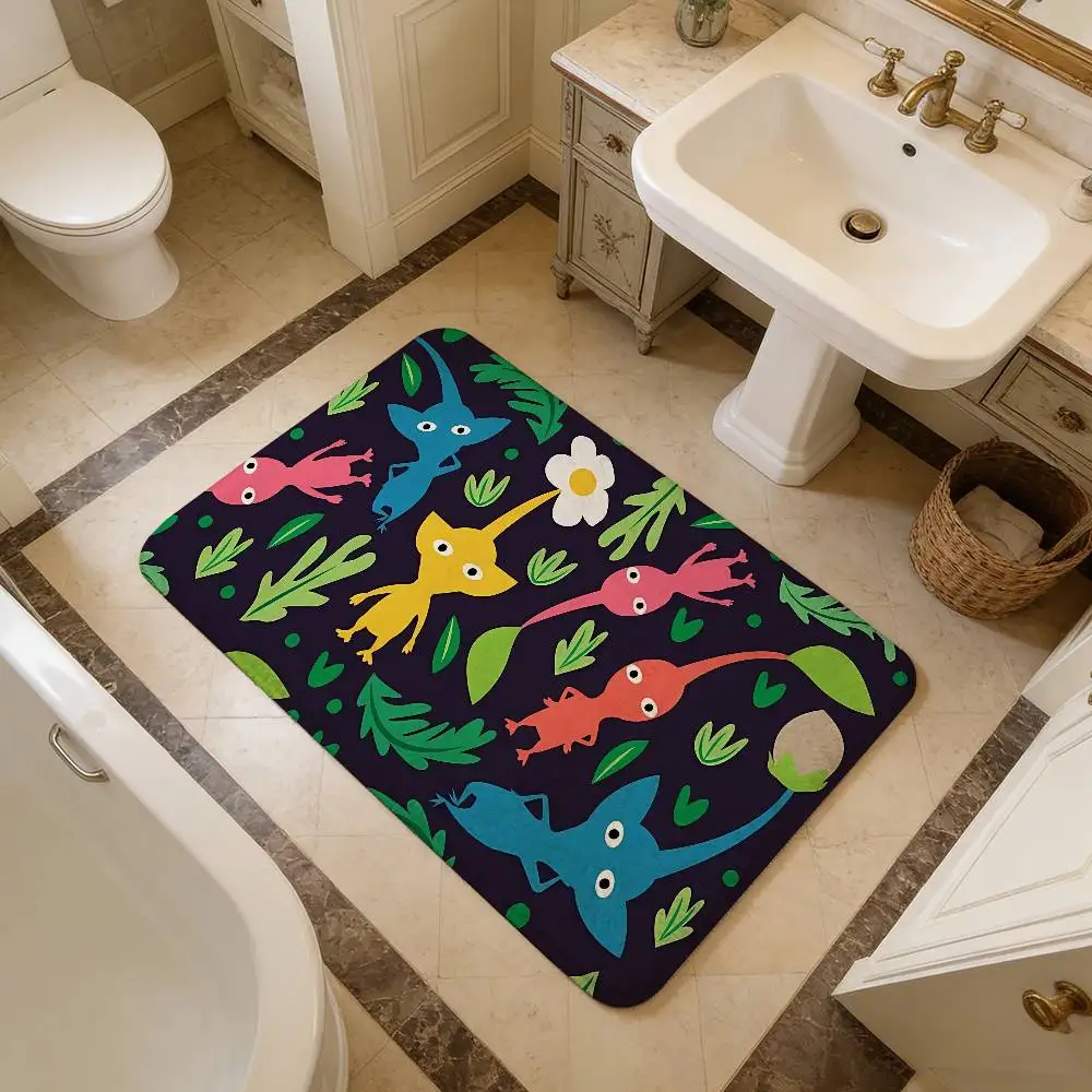 P-Pikmin Game Floor Mat Rectangle Anti-slip Home Soft Badmat Front Door Indoor Outdoor Mat Hotel Decor Mat