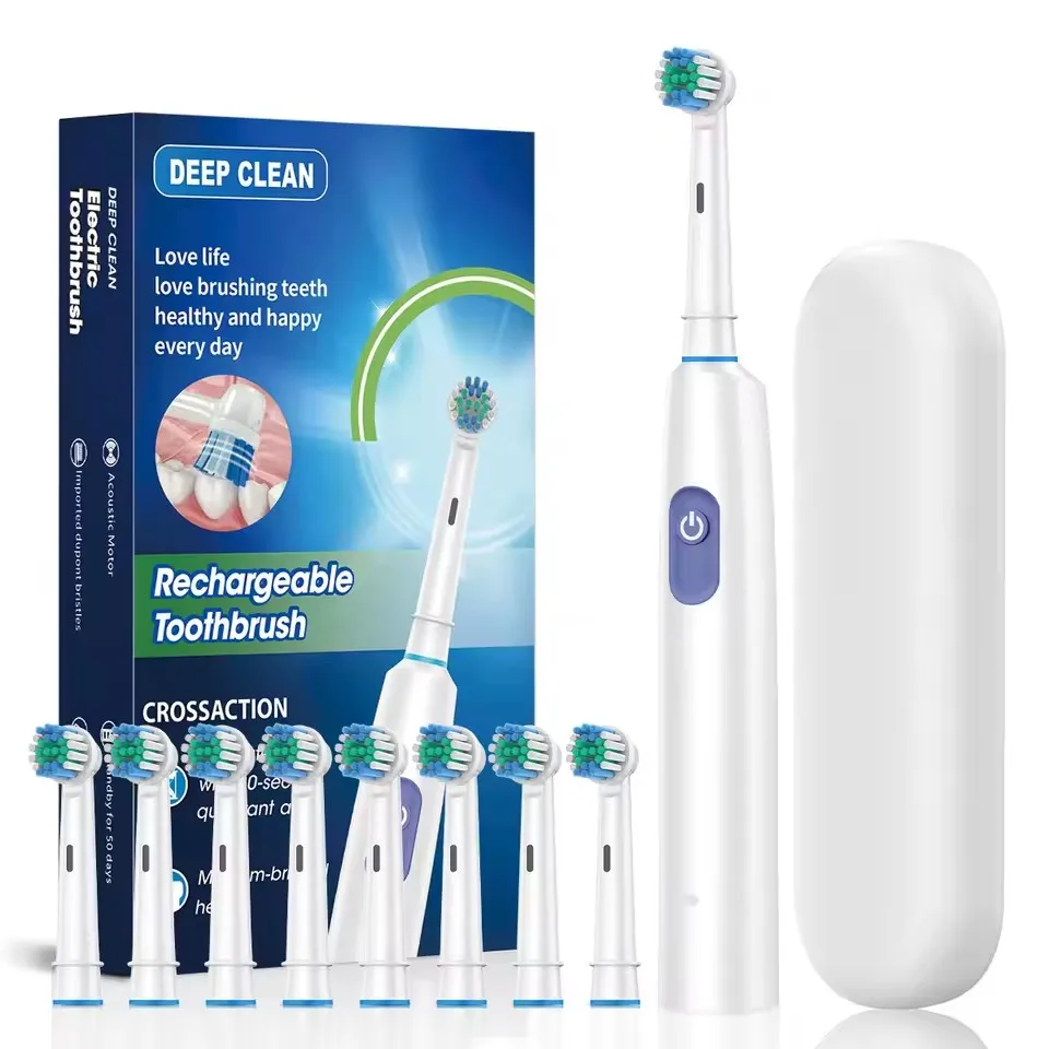 

Rotating Electric Toothbrush 5 Modes USB Fast Rechargeable Rotary Electric Toothbrush with Timer, Travel Case and 4/8 Brush Head