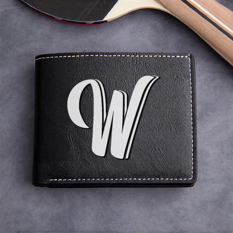 W Logo Premium PU Leather Wallet for Men Slim Durable Business Style Compact Design Lightweight and Elegant Finish