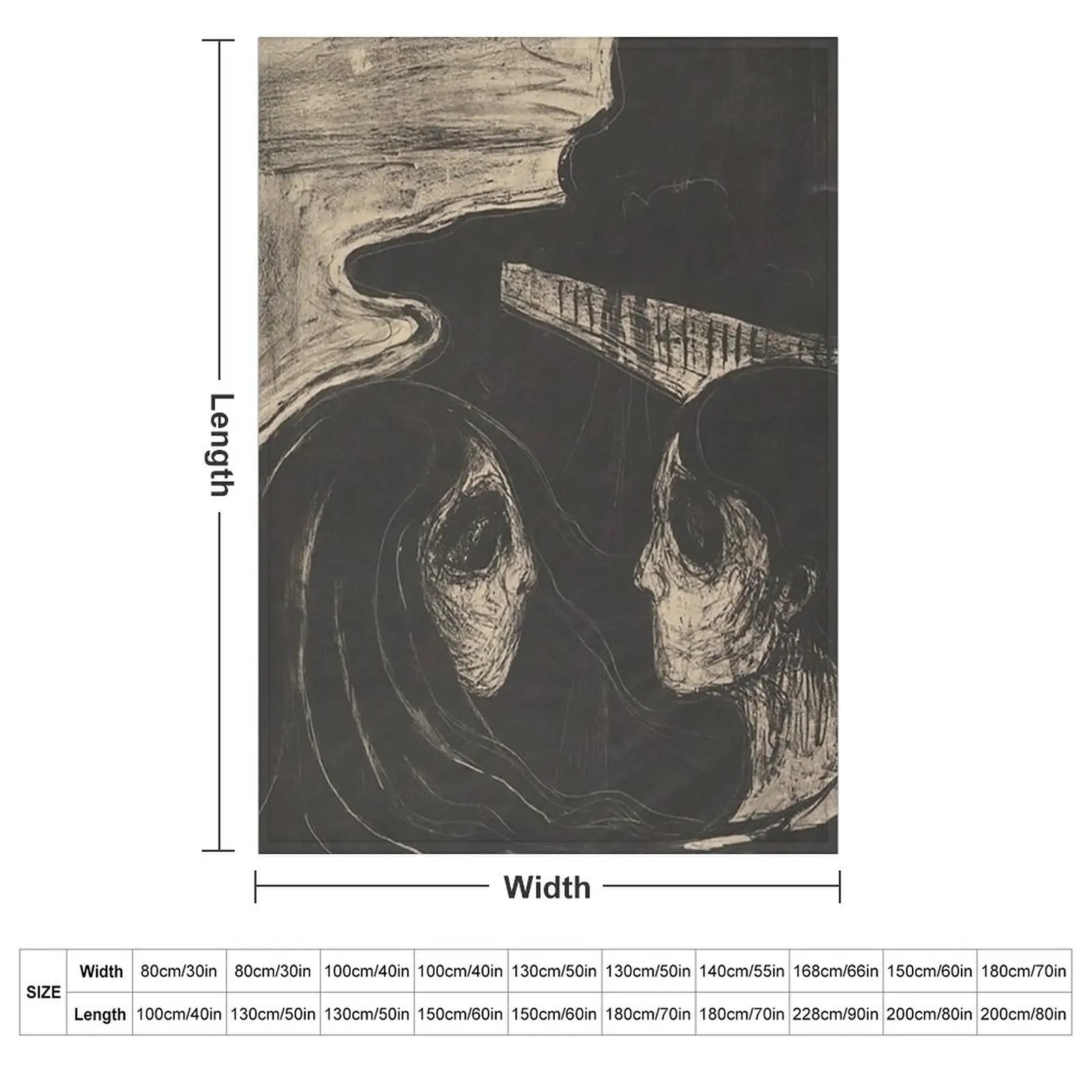 Attraction I by Edvard Munch Throw Blanket couch cozy soft plush fuzzy picnic outdoor blanket