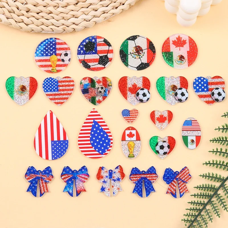 最新の-54-ピース-ロットカラーパターンプリントジオメトリラウンドハート水滴弓形アクリルビーズ-diy-ジュエリー衣類ヘアアクセサリー