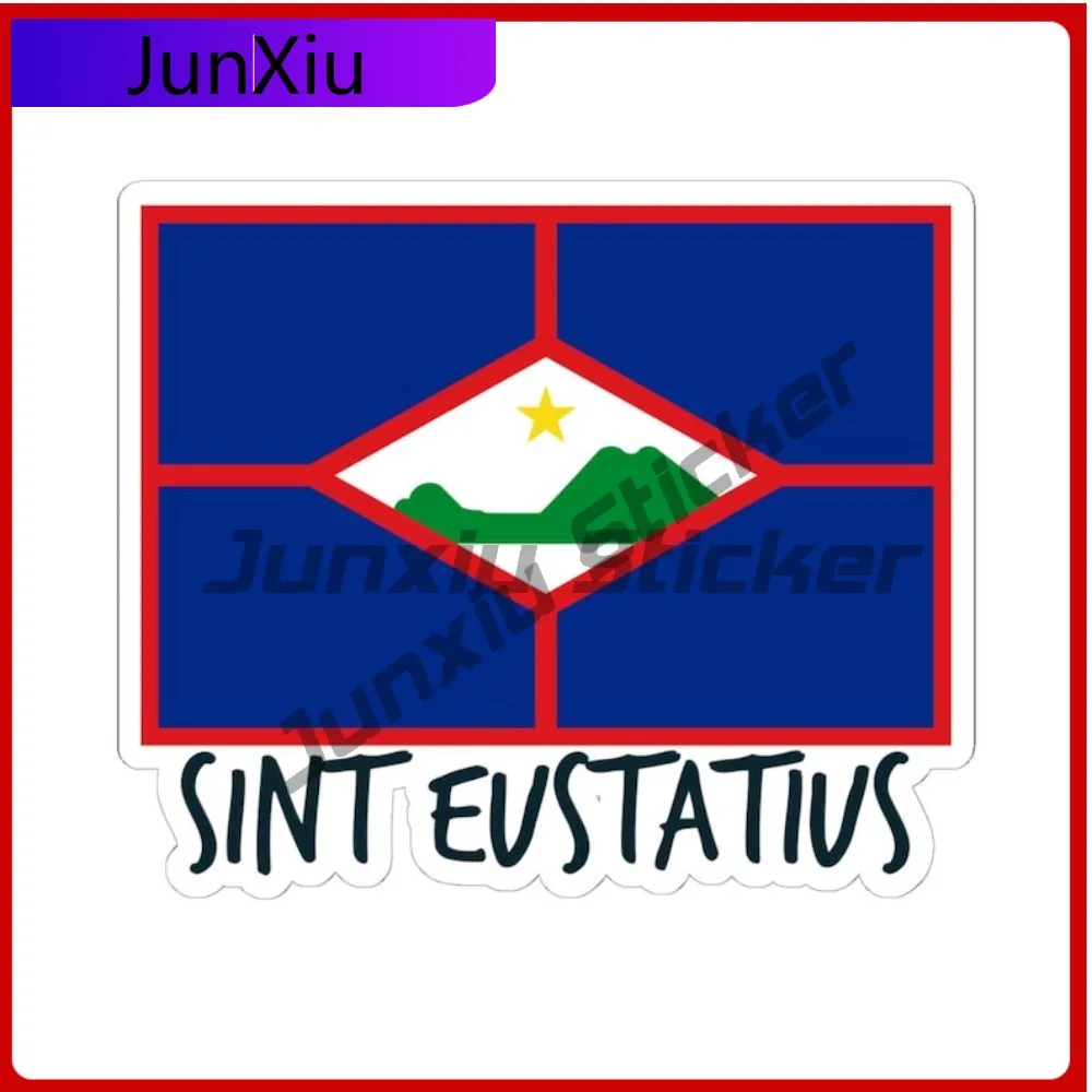 

Наклейка с флагом Sint Eustatius, карибский остров, дорожная виниловая крышка, наклейки на царапины, бампер мотоцикла, пикап, кемпер, автомобиль Bod
